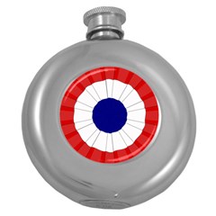 National Cockade Of France  Round Hip Flask (5 Oz) by abbeyz71