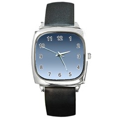 Faded Denim Blue Ombre Gradient Square Metal Watch