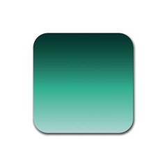 Biscay Green Gradient Ombre Rubber Coaster (square)  by SpinnyChairDesigns