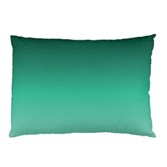 Biscay Green Gradient Ombre Pillow Case (two Sides) by SpinnyChairDesigns