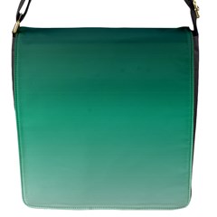 Biscay Green Gradient Ombre Flap Closure Messenger Bag (s) by SpinnyChairDesigns