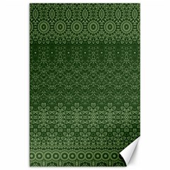 Boho Fern Green Pattern Canvas 20  X 30  by SpinnyChairDesigns