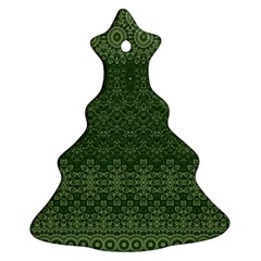 Boho Fern Green Pattern Ornament (christmas Tree)  by SpinnyChairDesigns