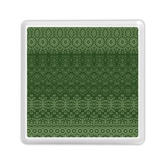 Boho Fern Green Pattern Memory Card Reader (square) by SpinnyChairDesigns