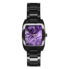 Purple Abstract Art Stainless Steel Barrel Watch