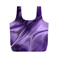 Purple Abstract Art Full Print Recycle Bag (m) by SpinnyChairDesigns