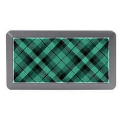Biscay Green Black Plaid Memory Card Reader (mini) by SpinnyChairDesigns