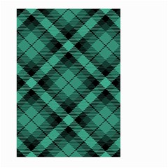 Biscay Green Black Plaid Large Garden Flag (two Sides) by SpinnyChairDesigns