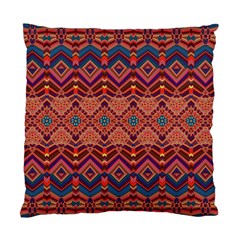 Boho Light Brown Blue Pattern Standard Cushion Case (two Sides) by SpinnyChairDesigns
