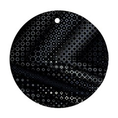 Black Abstract Pattern Ornament (round) by SpinnyChairDesigns