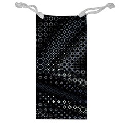 Black Abstract Pattern Jewelry Bag by SpinnyChairDesigns