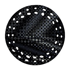 Black Abstract Pattern Round Filigree Ornament (two Sides) by SpinnyChairDesigns