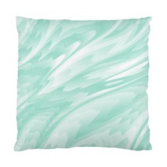 Biscay Green White Feathered Swoosh Standard Cushion Case (two Sides) by SpinnyChairDesigns