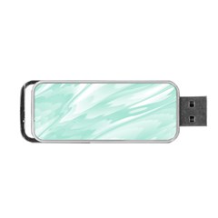 Biscay Green White Feathered Swoosh Portable Usb Flash (two Sides) by SpinnyChairDesigns