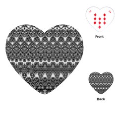 Boho Black And White Pattern Playing Cards Single Design (heart) by SpinnyChairDesigns