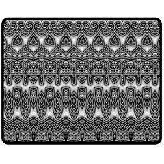 Boho Black And White Pattern Double Sided Fleece Blanket (medium)  by SpinnyChairDesigns
