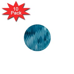 Cerulean Blue Geometric Patterns 1  Mini Magnet (10 Pack)  by SpinnyChairDesigns