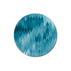 Cerulean Blue Geometric Patterns Magnet 3  (Round)