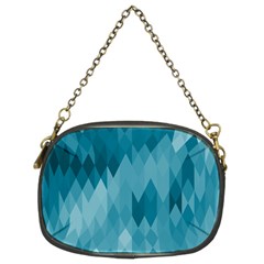 Cerulean Blue Geometric Patterns Chain Purse (Two Sides)