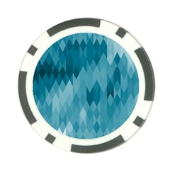 Cerulean Blue Geometric Patterns Poker Chip Card Guard (10 pack)