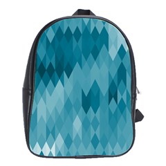 Cerulean Blue Geometric Patterns School Bag (Large)