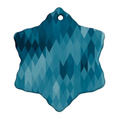 Cerulean Blue Geometric Patterns Ornament (Snowflake)