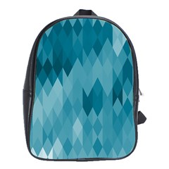 Cerulean Blue Geometric Patterns School Bag (XL)