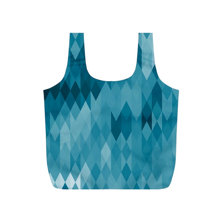 Cerulean Blue Geometric Patterns Full Print Recycle Bag (S)
