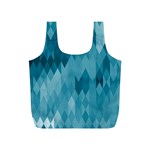 Cerulean Blue Geometric Patterns Full Print Recycle Bag (S) Back