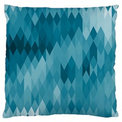Cerulean Blue Geometric Patterns Standard Flano Cushion Case (one Side) by SpinnyChairDesigns
