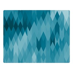 Cerulean Blue Geometric Patterns Double Sided Flano Blanket (Large) 