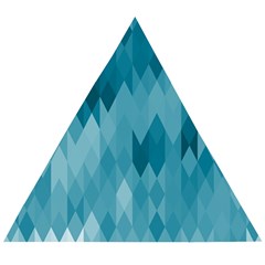 Cerulean Blue Geometric Patterns Wooden Puzzle Triangle