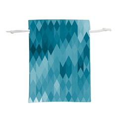 Cerulean Blue Geometric Patterns Lightweight Drawstring Pouch (s) by SpinnyChairDesigns