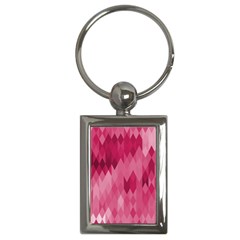 Blush Pink Geometric Pattern Key Chain (rectangle) by SpinnyChairDesigns