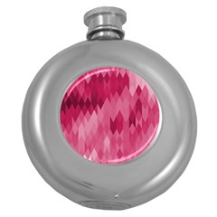 Blush Pink Geometric Pattern Round Hip Flask (5 Oz) by SpinnyChairDesigns