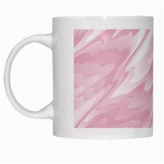 Pastel Pink Feathered Pattern White Mugs by SpinnyChairDesigns