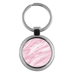 Pastel Pink Feathered Pattern Key Chain (round) by SpinnyChairDesigns