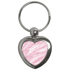 Pastel Pink Feathered Pattern Key Chain (heart) by SpinnyChairDesigns