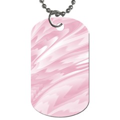 Pastel Pink Feathered Pattern Dog Tag (one Side) by SpinnyChairDesigns