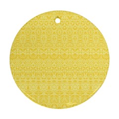 Boho Saffron Yellow Color Ornament (round) by SpinnyChairDesigns