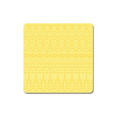 Boho Saffron Yellow Color Square Magnet by SpinnyChairDesigns
