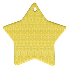 Boho Saffron Yellow Color Star Ornament (two Sides) by SpinnyChairDesigns