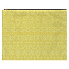 Boho Saffron Yellow Color Cosmetic Bag (xxxl) by SpinnyChairDesigns