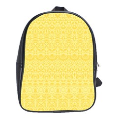 Boho Saffron Yellow Color School Bag (xl) by SpinnyChairDesigns