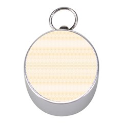 Boho Lemon Chiffon Pattern Mini Silver Compasses by SpinnyChairDesigns