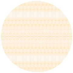 Boho Lemon Chiffon Pattern Wooden Puzzle Round by SpinnyChairDesigns