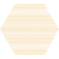 Boho Lemon Chiffon Pattern Wooden Puzzle Hexagon by SpinnyChairDesigns