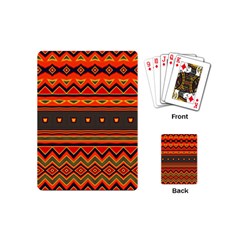 Boho Orange Tribal Pattern Playing Cards Single Design (mini) by SpinnyChairDesigns