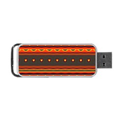 Boho Orange Tribal Pattern Portable Usb Flash (one Side) by SpinnyChairDesigns