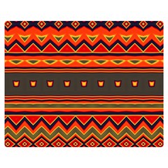 Boho Orange Tribal Pattern Double Sided Flano Blanket (medium)  by SpinnyChairDesigns
